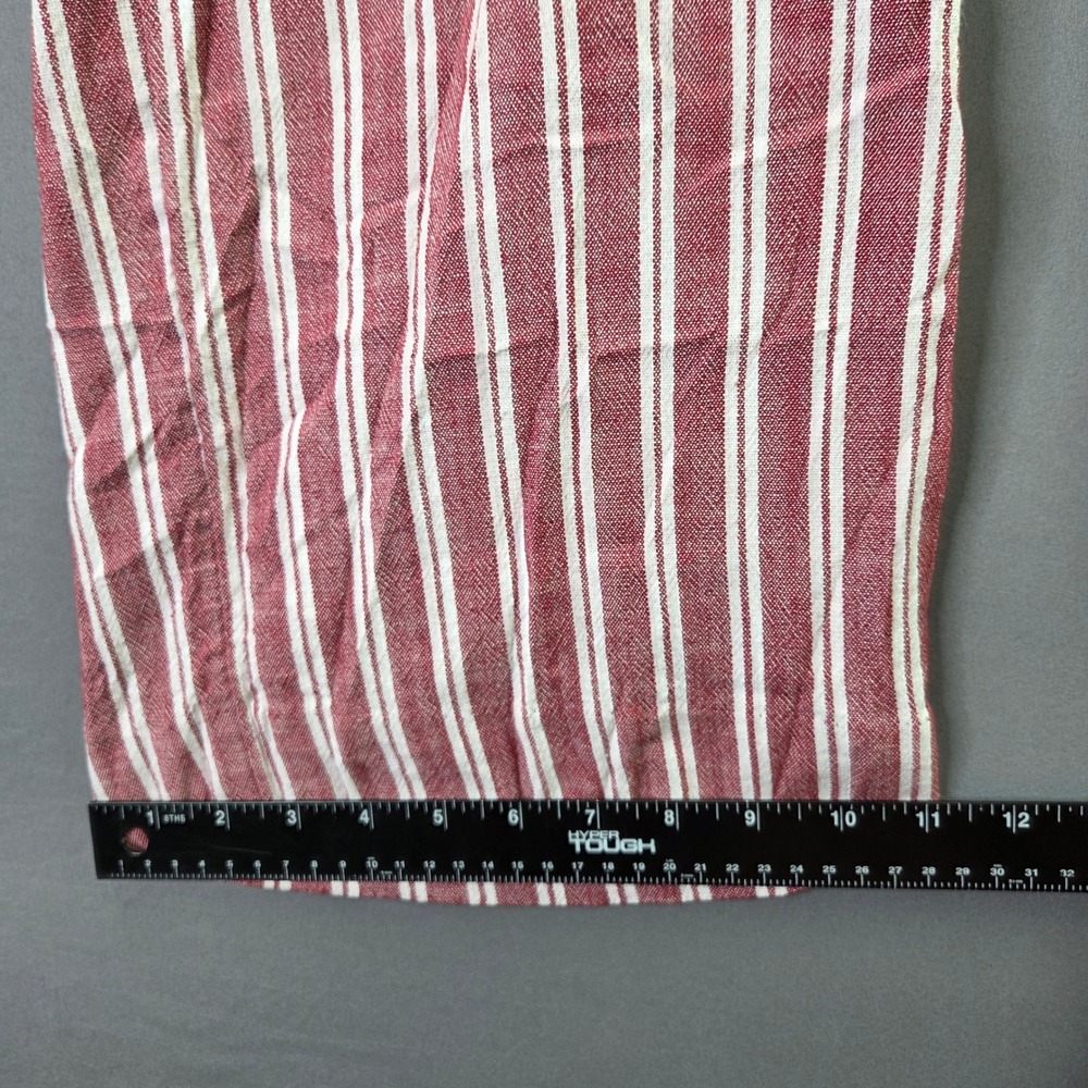 Banana Republic Rowan Wide Leg Pants 14 Red White Stripe Cotton Rayon Relaxed - Picture 4 of 7